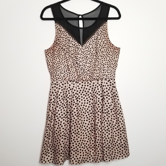 LC Lauren Conrad Dresses & Skirts - LC Lauren Conrad Black and Tan Polka Dot Dress